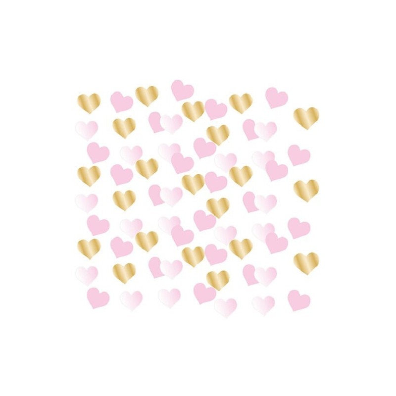 Confettis rosa e dourado 14g corações