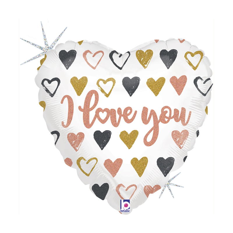 STD coração glitter i love you 18"-46cm