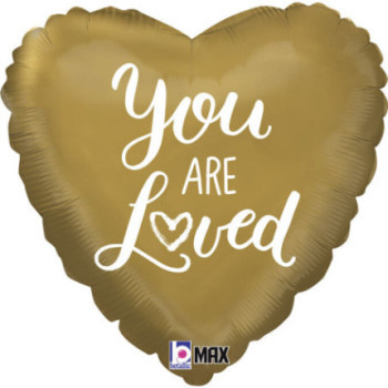 Balão foil coração dourado I Love You - 18" - 46cm