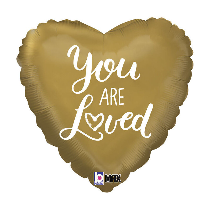 Balão foil coração dourado I Love You - 18" - 46cm