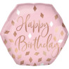 Balão foil rosa Happy Birthday 23" - 53cm