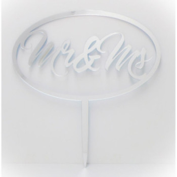 Topo de bolo espelhado Mr&Mrs