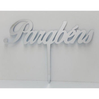 Topo de bolo espelhado Parabéns