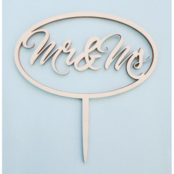 Topo de bolo Mr&Mrs madeira