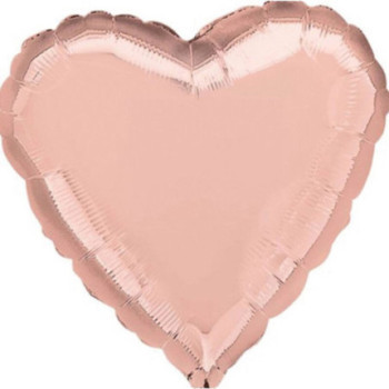 Balão foil coração rose gold 18 polegadas