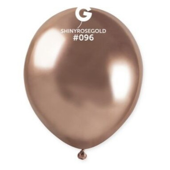 5 Baloes Latex Gemar 33cm - 13" - Shiny Rose Gold