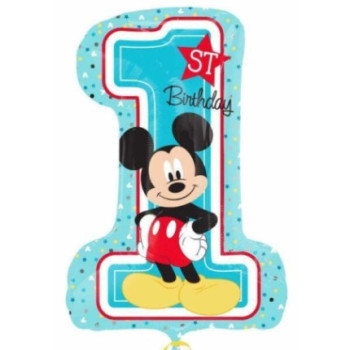 Balão foil Supershape Mickey 1st Birthday , 48cmx71cm