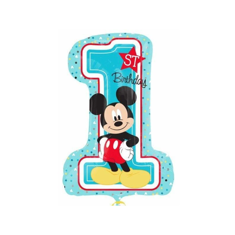 Balão foil Supershape Mickey 1st Birthday , 48cmx71cm