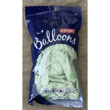Saco 100 balões latex Balloons strong 30cm pastel pistachio