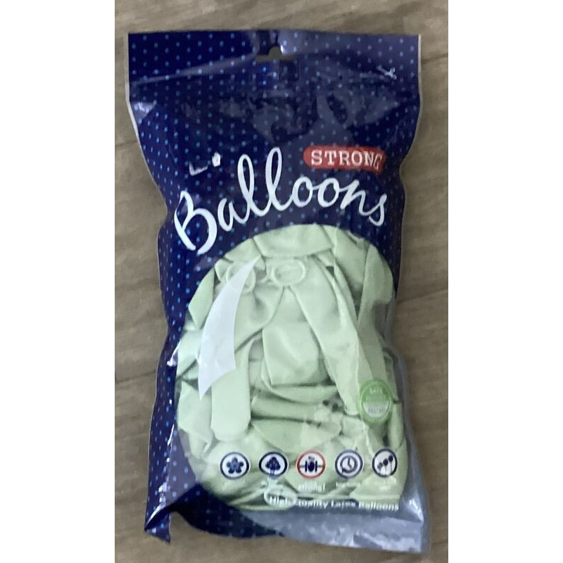 Saco 100 balões latex Balloons strong 30cm pastel pistachio