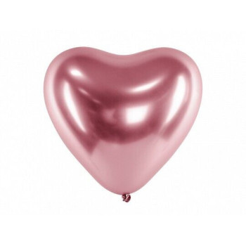 5 balões latex glossy Balloons coração 30 cm rose Gold