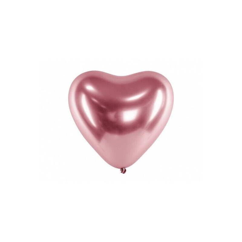 5 balões latex glossy Balloons coração 30 cm rose Gold