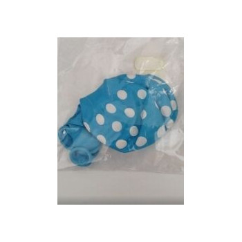 5 balões latex Gemar 12” azul bolas brancas