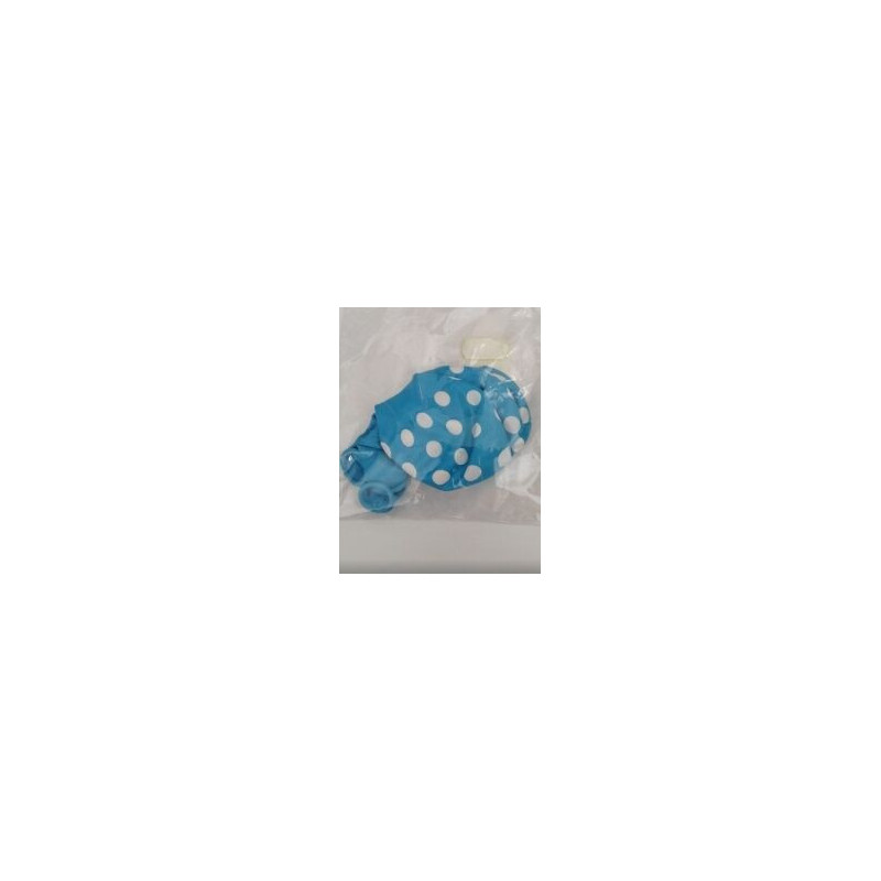 5 balões latex Gemar 12” azul bolas brancas