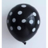 5 balões latex Gemar 12” preto bolas brancas
