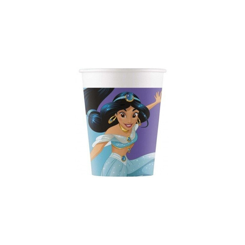 8 Copos de Papel 200ml - Princesas Day Dream