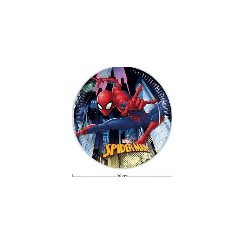 8 Pratos 20cm - Homem Aranha Team Up