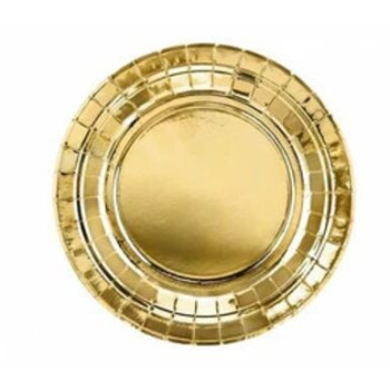 6 Pratos Dourado , 18cm