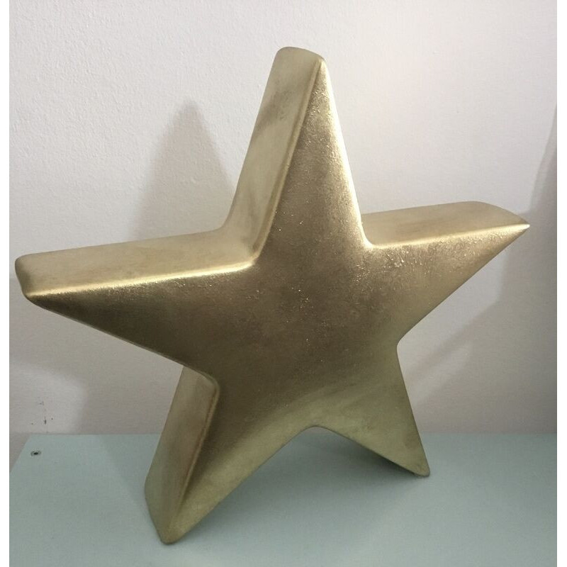Estrela em cerâmica , ouro , 30cm