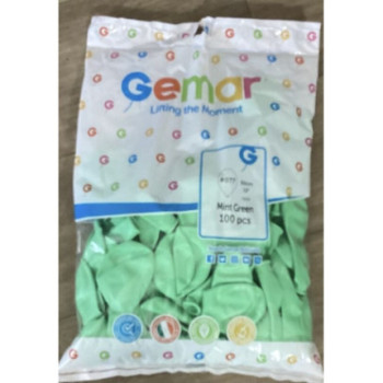 100 Balões latex gemar 12"-30cm- MintGreen