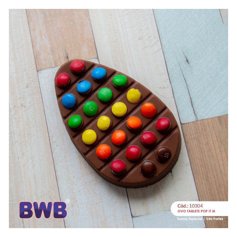 Forma de chocolate especial 3 partes ovo pop it M