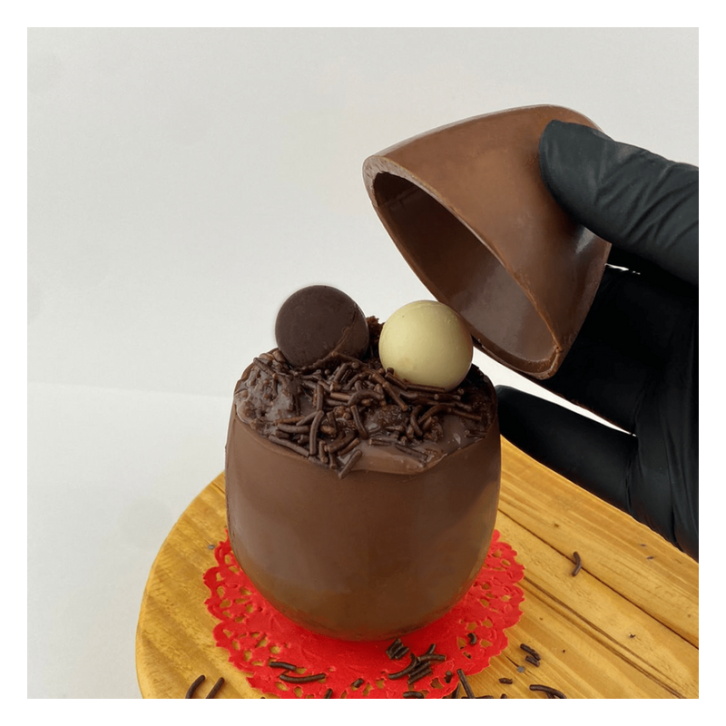 Forma de chocolate especial 3 partes - ovo copo de colher