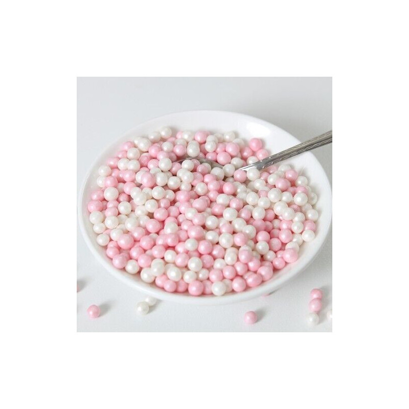 Perolas  multicolor rosa e branco 65gr