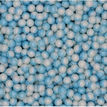 Perolas multicolor azul e branco 65gr