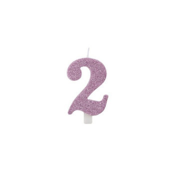 vela  malva glitter 9,5cm nº 2
