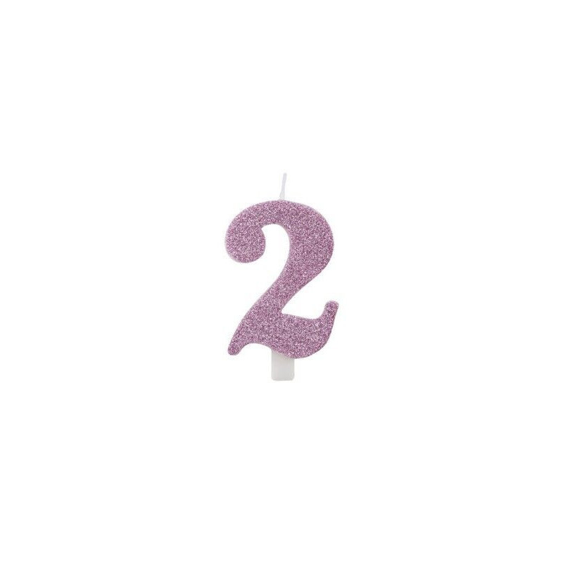 vela  malva glitter 9,5cm nº 2