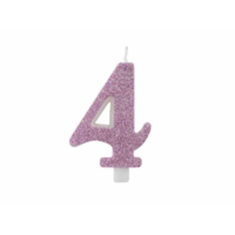 vela  malva glitter 9,5cm nº 4