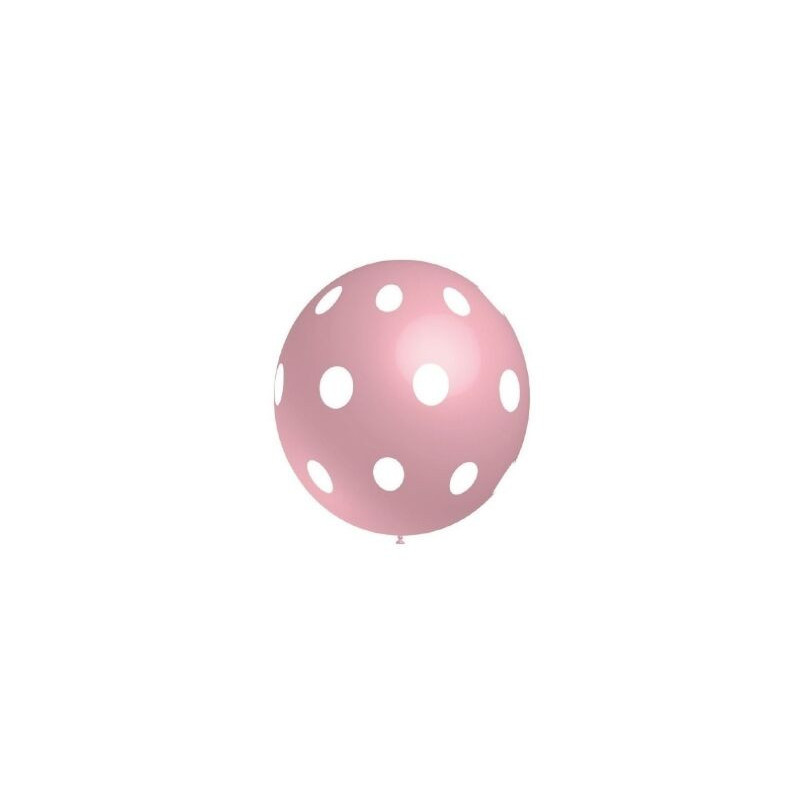 Saco com Balão Rosa com Bolinhas Brancas