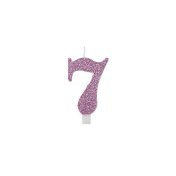 vela  malva glitter 9,5cm nº 7