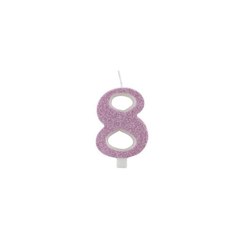 vela  malva glitter 9,5cm nº 8