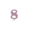 vela  malva glitter 9,5cm nº 8