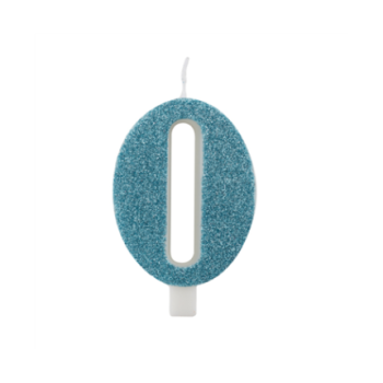 Vela Azul Tiffany Glitter 9,5cm nº 0