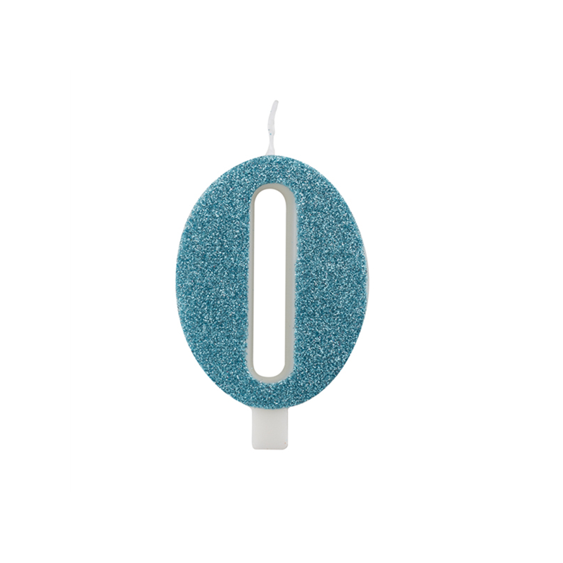 Vela Azul Tiffany Glitter 9,5cm nº 0