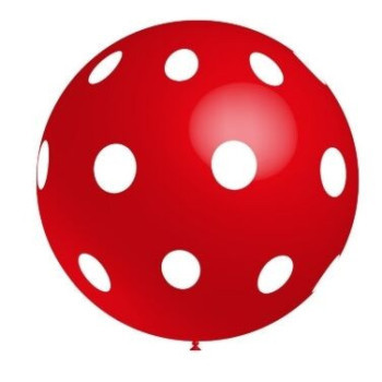 Saco com Balão vermelho com  Bolinhas Brancas