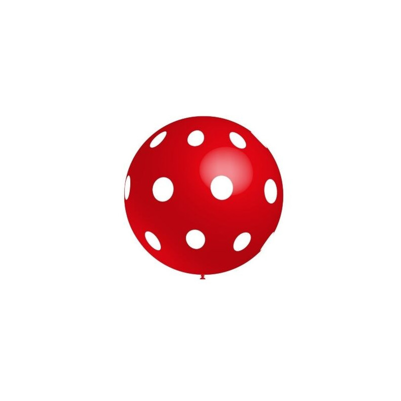 Saco com Balão vermelho com  Bolinhas Brancas
