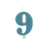 Vela Azul Tiffany Glitter 9,5cm nº 9