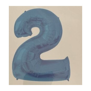 Balão Foil nº2 azul claro 106x49 cm