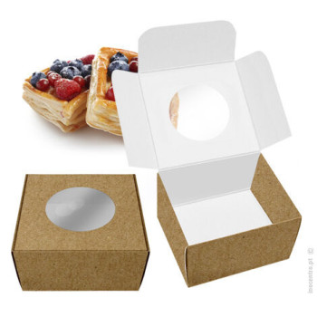 Caixa com janela branca 10x10x3,5cm