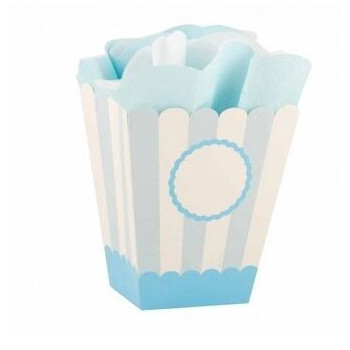 Caixa de Papel , Azul/Branco , 4und, 65x80x150mm