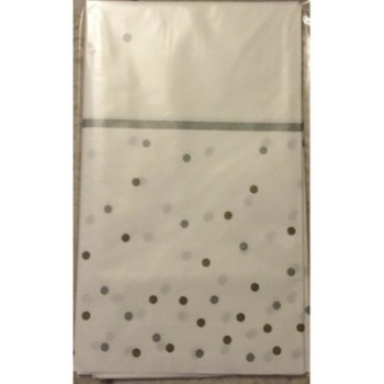 Toalha de mesas papel 120x180cm braco bolas prata e ouro