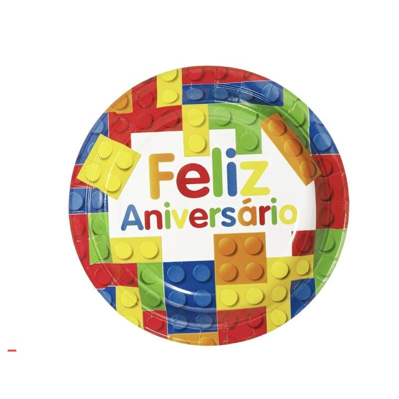 6 pratos 22,5cm Lego