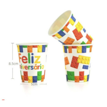 6 copos papel Lego