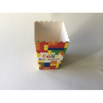 6 caixas pipocas 7,5x7,5x15cm Lego