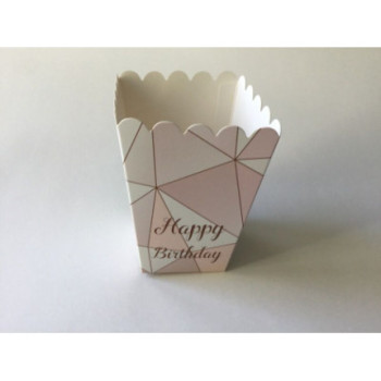 6 caixas pipocas 5,5x5,5x11cm happy birthday