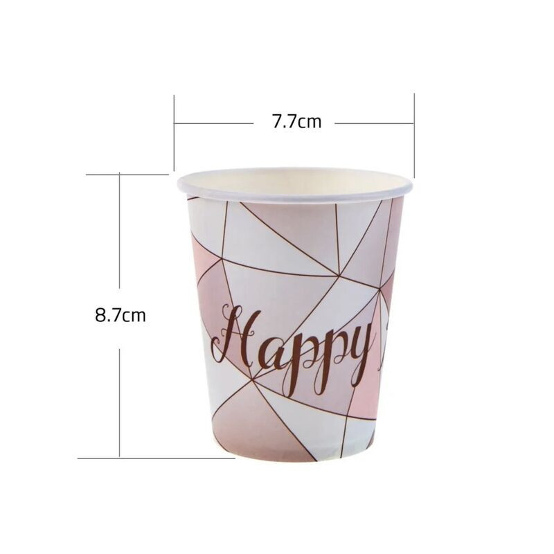 6 copos de papel happy birthday