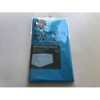 Toalha de mesa plástica 137x274cm azul